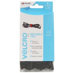 Attache-câbles ONE-WRAP® de marque VELCRO® - noir - 12mm x 20cm (x6)