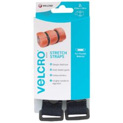 Sangle élastique VELSTRAP® de marque VELCRO® - noir - 25mm x 68cm (x2)