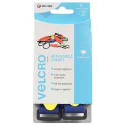 Sangles VELSTRAP® de marque VELCRO® avec boucle - bleu - 25mm x 46cm (x2)