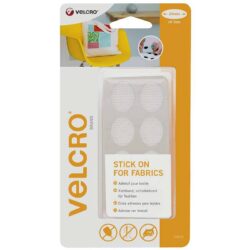 Pastilles auto-agrippantes VELCOIN® de la marque VELCRO® - adhésif pour tissu - ovales - Blanc - 20 x 24 mm (x8)