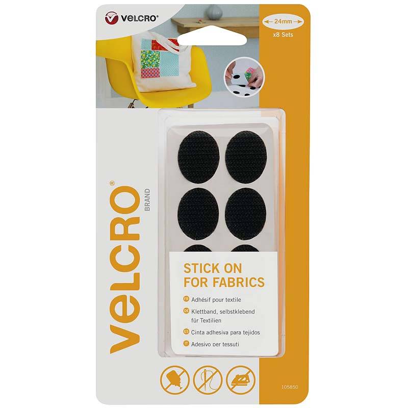 Pastilles auto-agrippantes VELCOIN® de marque VELCRO® extrêmes - Noir - 45mm x 6past - Boucle et crochet plastique