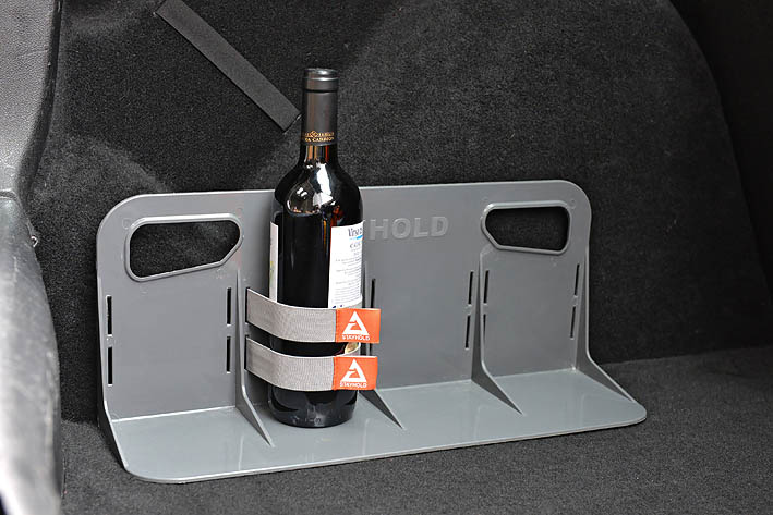 Lot de 2 sangles de 120 cm avec boucle de serrage, conçues pour maintenir vos objets en toute sécurité dans les supports Stayhold™ lors de vos déplacements.