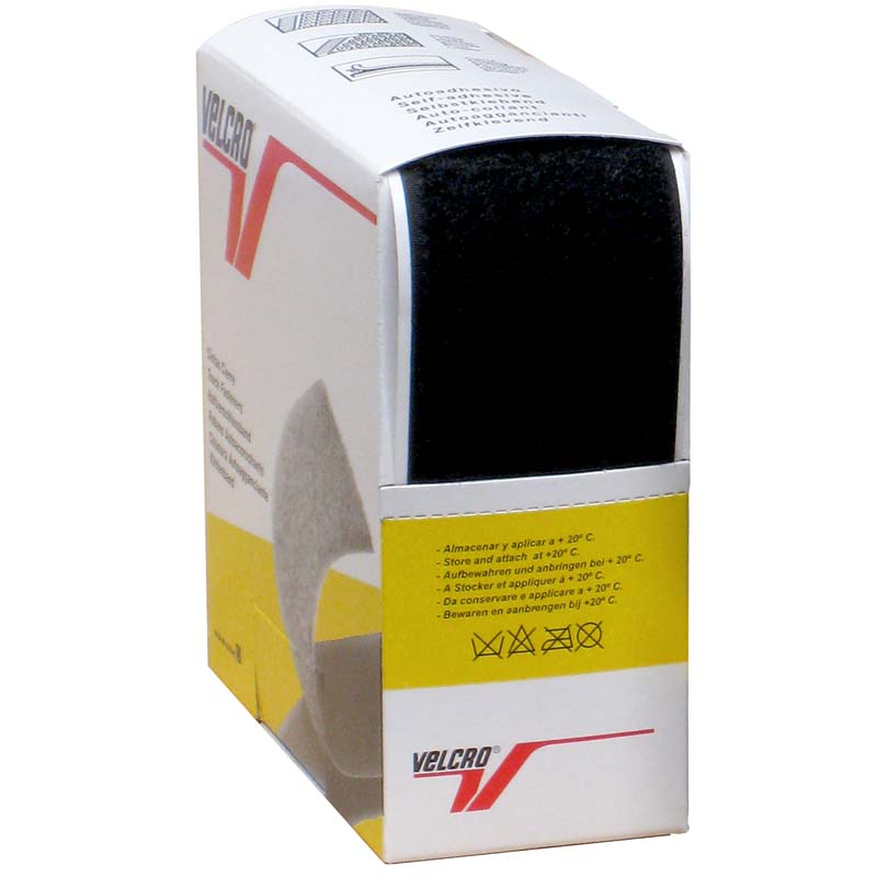 Auto-agrippant adhésif standard de la marque VELCRO® - Noir - 50mm x 5m - boucle