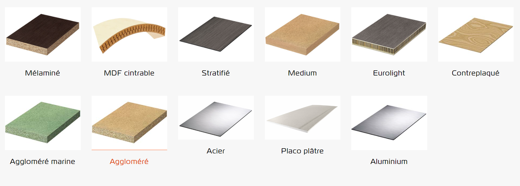 Liste des matériaux collable avec la colle stratogrip SB100