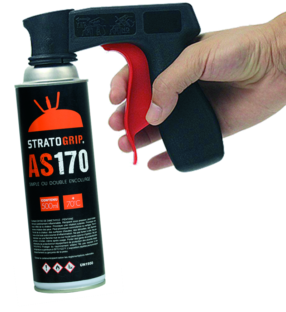 Poignée pour aérosol STRATOGRIP, très ergonomique