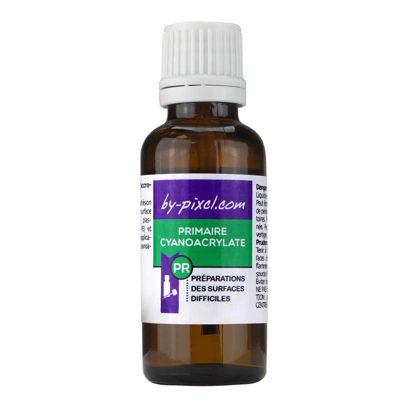 photo de face de primaire cyanoacrylate, utile pour préparer le collage sur surface difficile