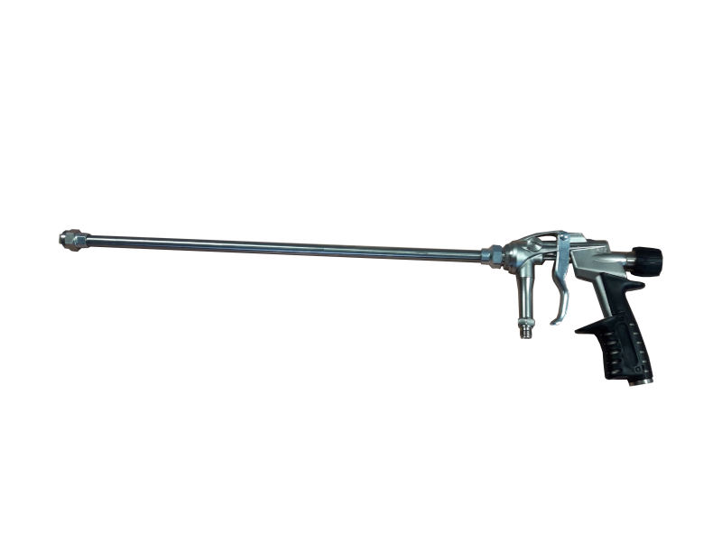 Pistolet d'application Stratogrip avec extension 45 cm : colle au sol sans se pencher, précis, ergonomique. Parfait pour colles T211, TB50, S172, S180, S190.