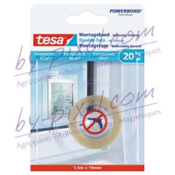Ruban double-face tesa pour surfaces transparentes - 19mm - rouleau de 1,5 m